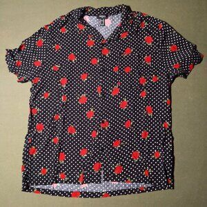 Forever 21 Rose Print Button Down
